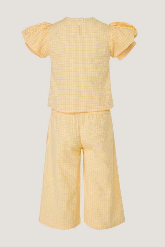 Girls Embroidered Puff Sleeve Set