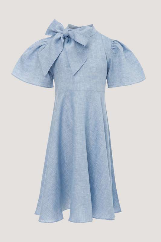 Girls Front Bow Dress