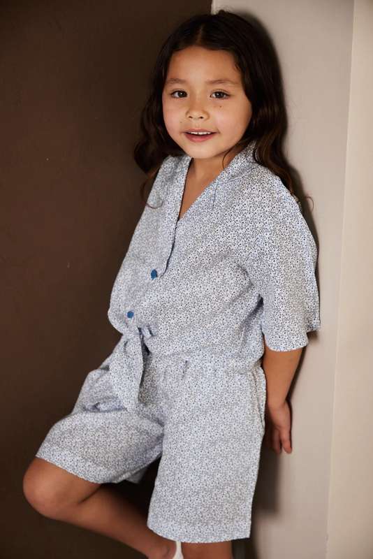 Girls Front Knot Tie With Shorts Set