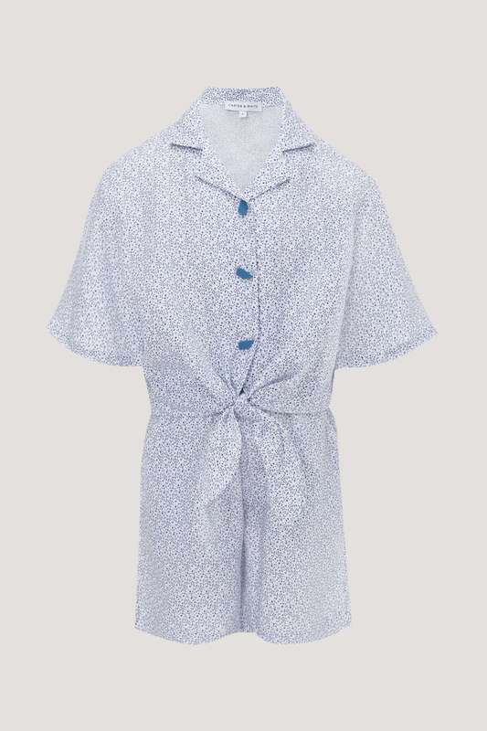 Girls Front Knot Tie With Shorts Set