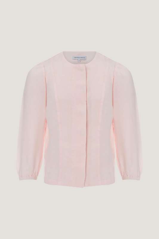 Girls Hiden Button Placket L Sleeve Blouse