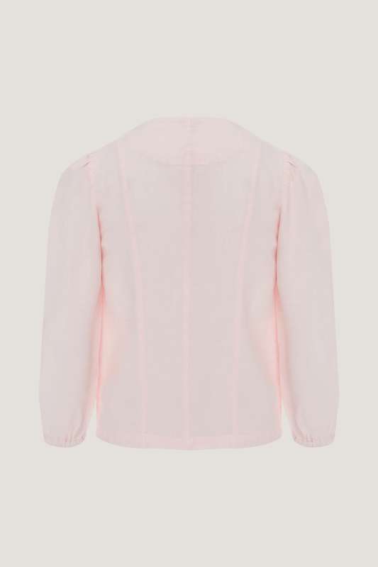 Girls Hiden Button Placket L Sleeve Blouse