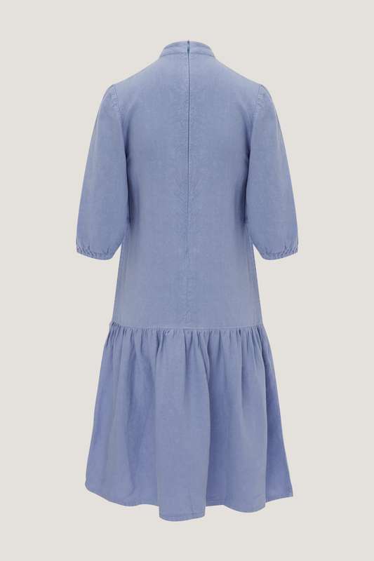 Girls High Collar Long Dress S Sleeve