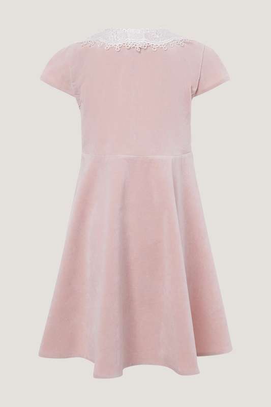 Girls Lace Collar Velvet Dress
