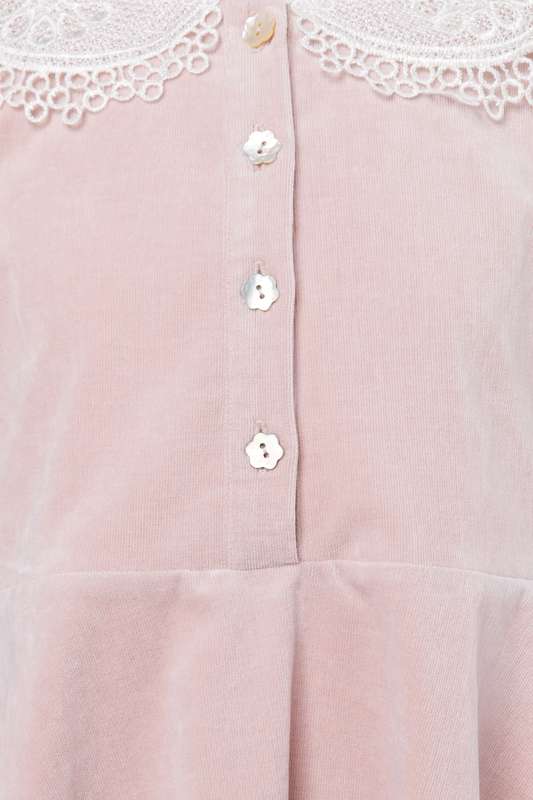 Girls Lace Collar Velvet Dress