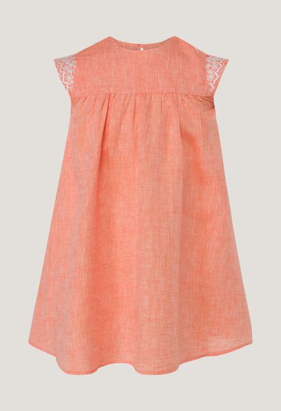 Girls Papaya Embrioded Dress