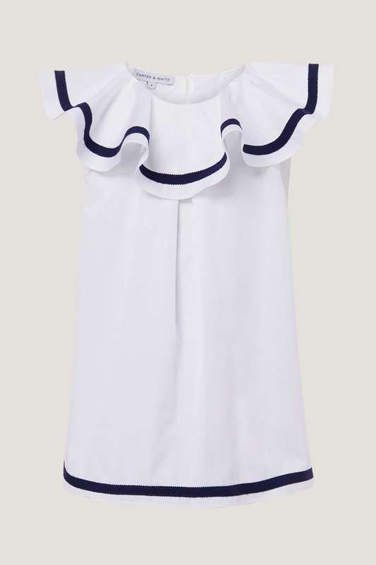 Girls Round Ruffle Collar Top