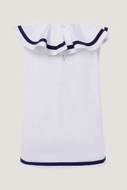 Girls Round Ruffle Collar Top