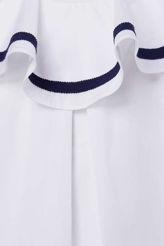 Girls Round Ruffle Collar Top