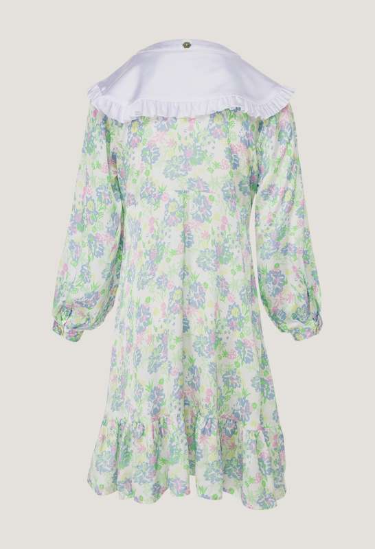 Girls Susan Floral Bunch Detachable Collar Dress