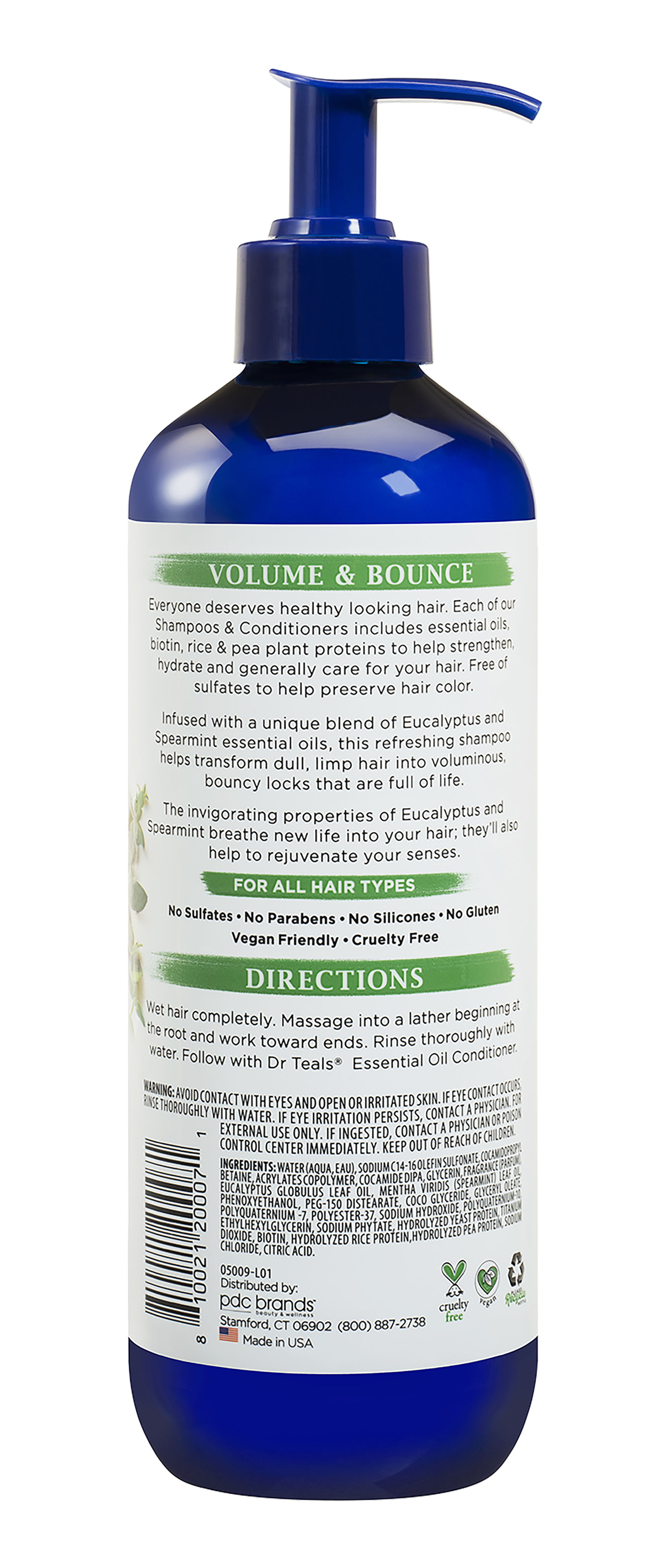 Dr Teal"s Volume & Bounce Essential Oil Shampoo Eucalyptus & Spearmint 473Ml
