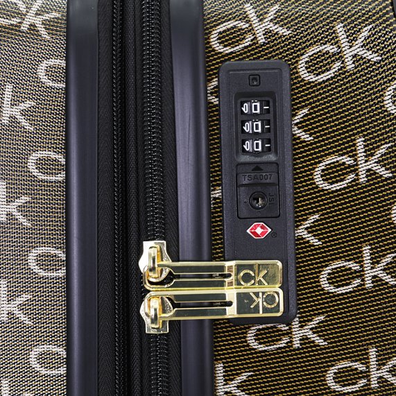 Calvin Klein Monogram HS Luggage Cabin Size Brown color