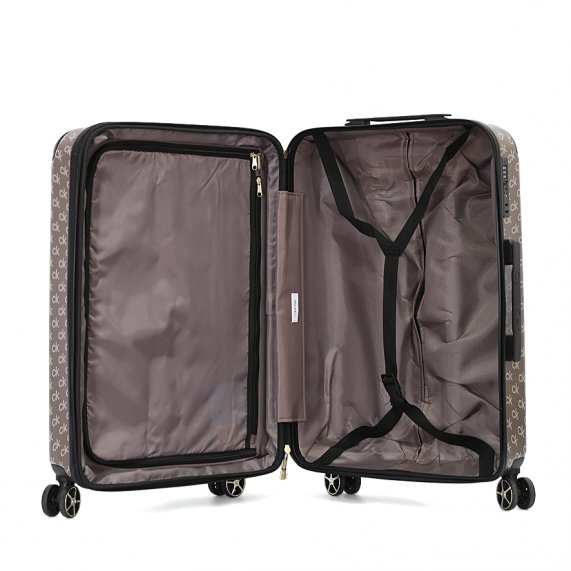 Calvin Klein Monogram HS Luggage Cabin Size Brown color