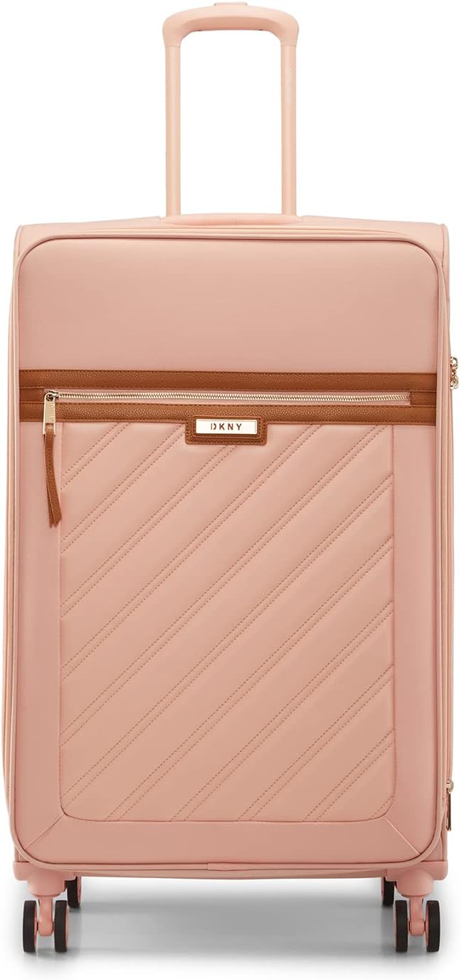 DKNY SWEET DREAMS Peach Bloom Luggage - Large Size Lightweight Spinner Suitcase with TSA Lock