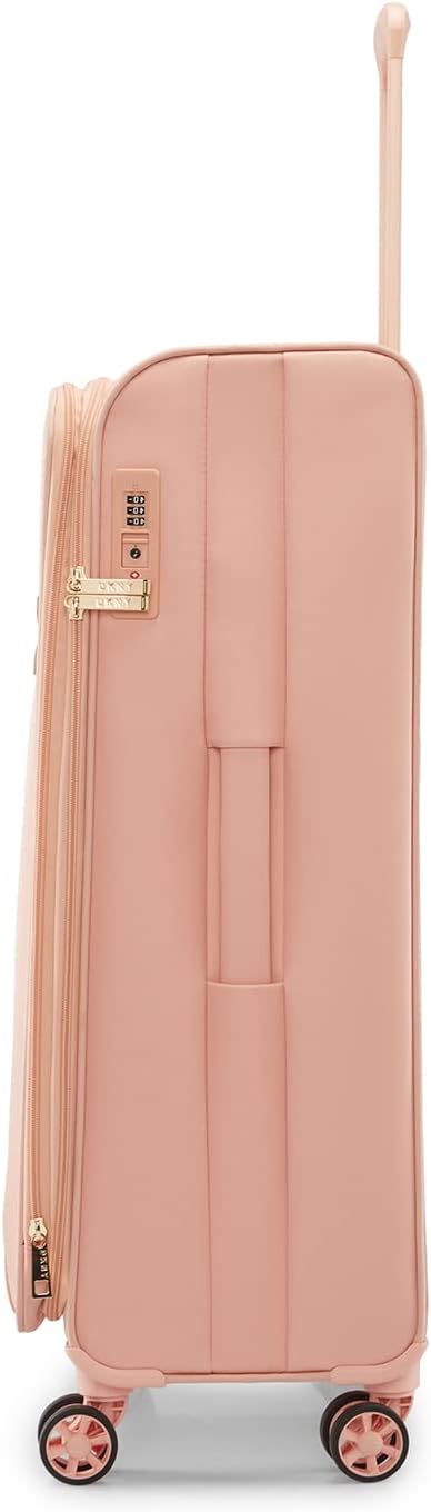 DKNY SWEET DREAMS Peach Bloom Luggage - Large Size Lightweight Spinner Suitcase with TSA Lock