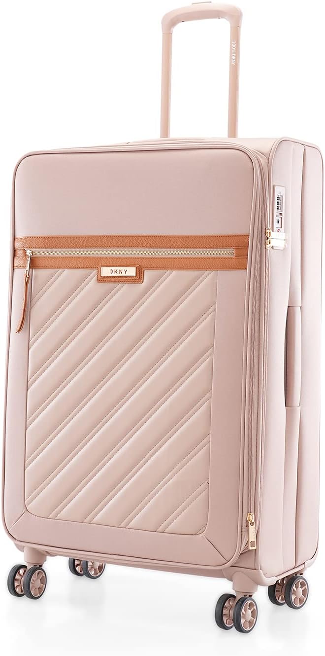DKNY SWEET DREAMS Cappuccino Luggage - Large Size Lightweight Spinner Suitcase with TSA Lock