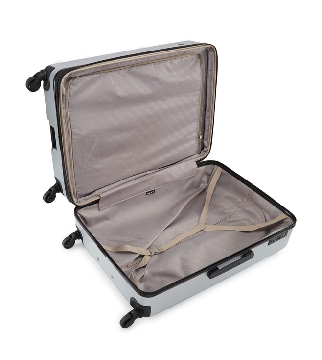DKNY NEW YORKER SILVER Luggage - Large Size Lightweight Spinner Suitcase Set with TSA Lock