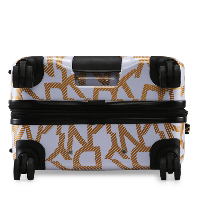 DKNY DECO Signature White & Gold Luggage - Large Size Lightweight Spinner Suitcase Set with TSA Lock