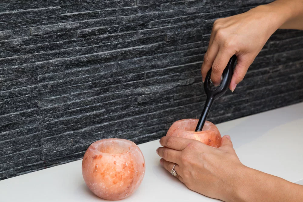 Himalayan Salt Ball Shaped Candle Holder