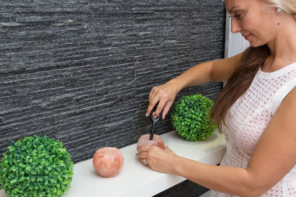 Himalayan Salt Ball Shaped Candle Holder