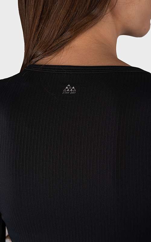 Ladies Essentials Knitted Long Sleeve T-Shirt - Black