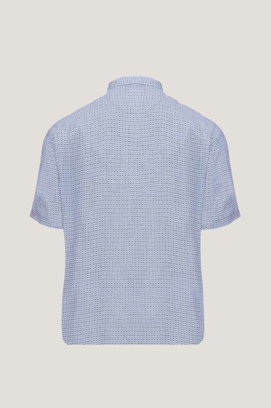 Men Carlo Printed SS Mandarin Shirt