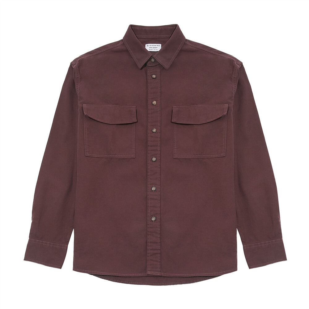 Men Cotton Shirt-Brown