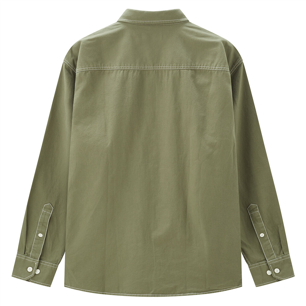 Men Cotton Shirt-Green