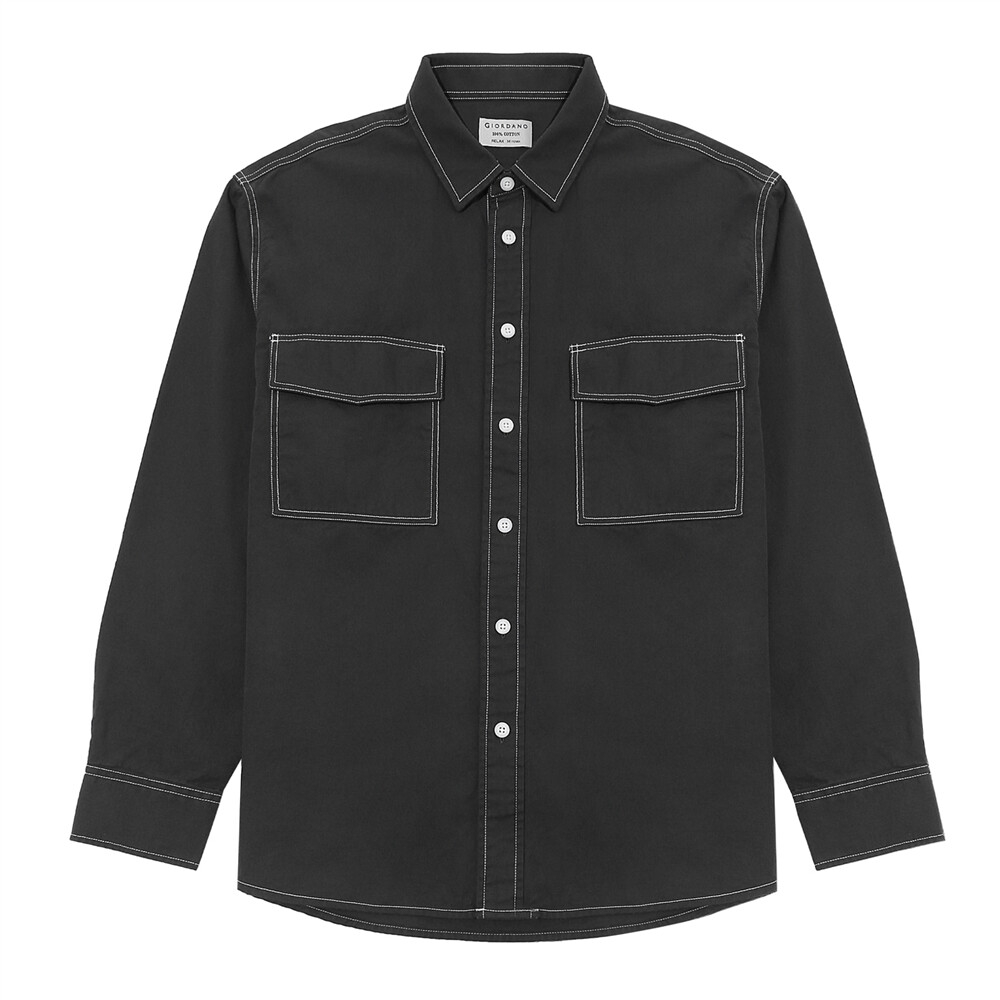 Men Cotton Shirt-Grey