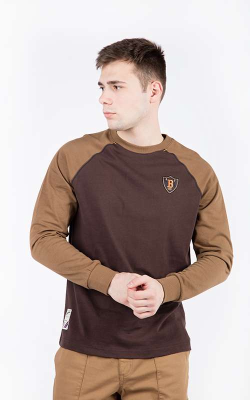 Men"s Casual Contemporary Long Sleeve T-Shirt - Brown