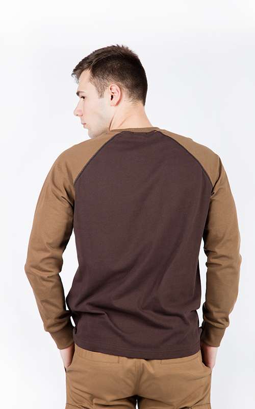 Men"s Casual Contemporary Long Sleeve T-Shirt - Brown