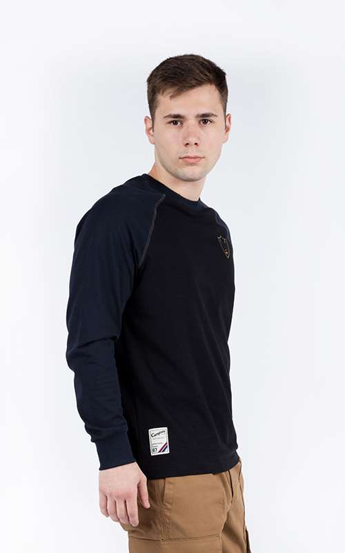 Men"s Casual Contemporary Long Sleeve T-Shirt - Dark Blue