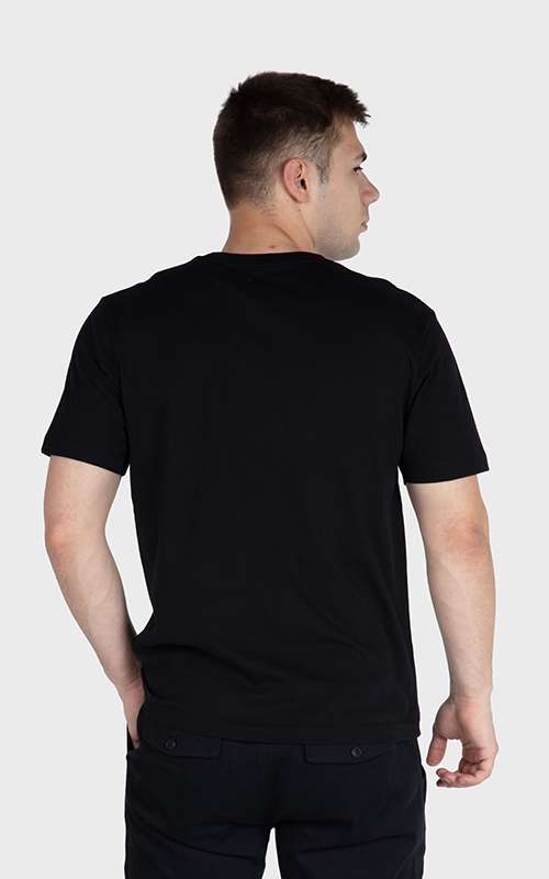 Men"s Essentials Cotton Knitted Short Sleeve Pocket Tee - Black