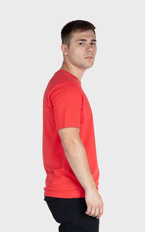 Men"s Essentials Cotton Knitted Short Sleeve Pocket Tee - Bright Pink
