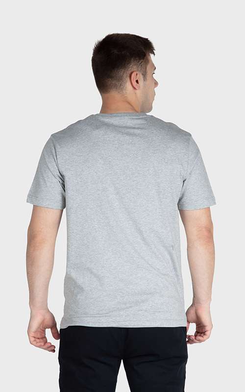 Men"s Essentials Cotton Knitted Short Sleeve Pocket Tee - Heather Grey