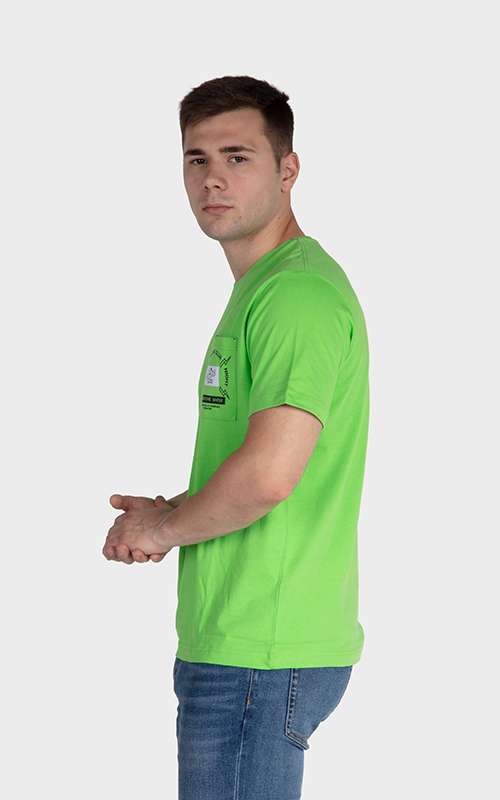 Men"s Essentials Cotton Knitted Short Sleeve Pocket Tee - Light Green