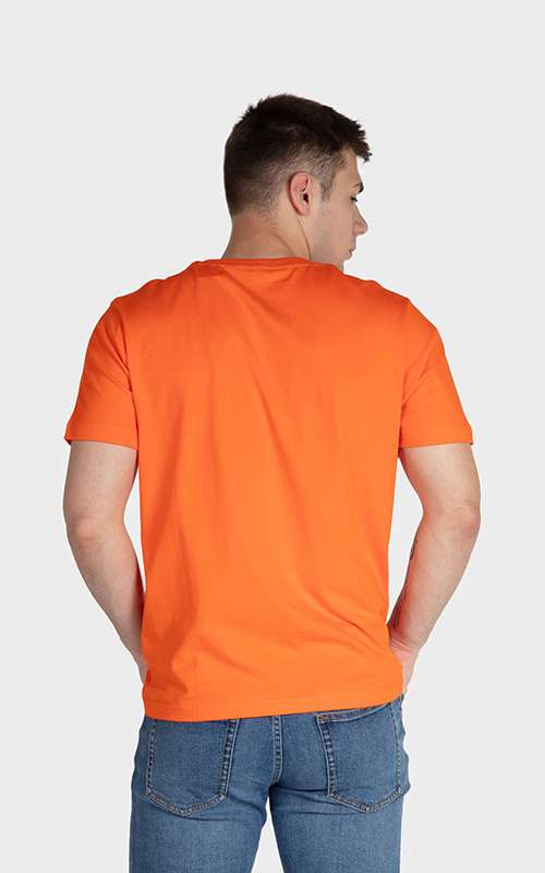 Men"s Essentials Cotton Knitted Short Sleeve Pocket Tee - Orange
