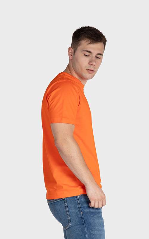 Men"s Essentials Cotton Knitted Short Sleeve Pocket Tee - Orange