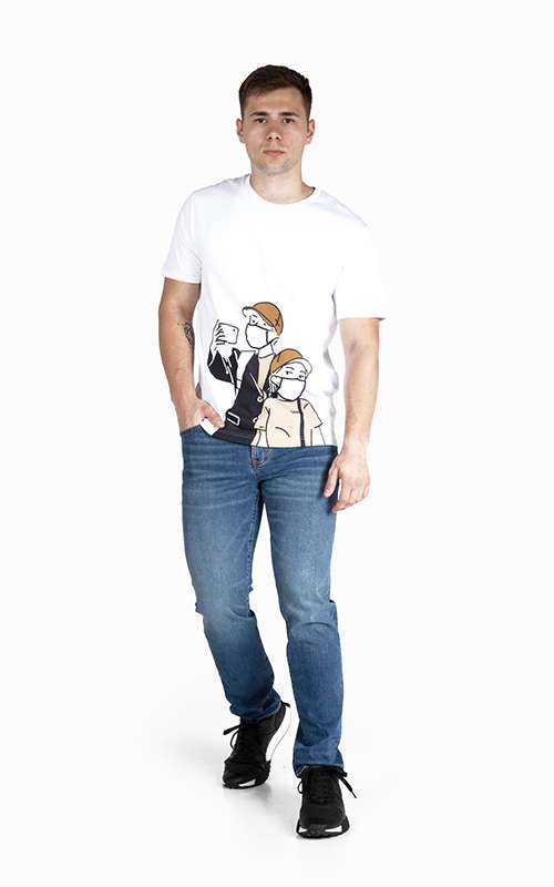 Men"s Essentials Cotton Knitted Short Sleeve T-Shirt - White