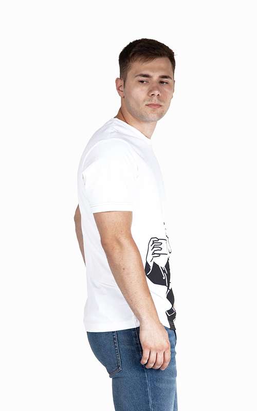 Men"s Essentials Cotton Knitted Short Sleeve T-Shirt - White