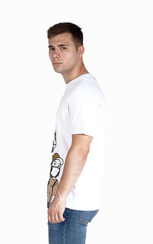 Men"s Essentials Cotton Knitted Short Sleeve T-Shirt - White