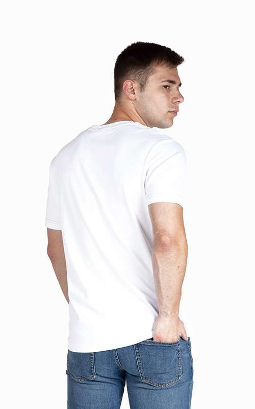 Men"s Essentials Cotton Knitted Short Sleeve T-Shirt - White