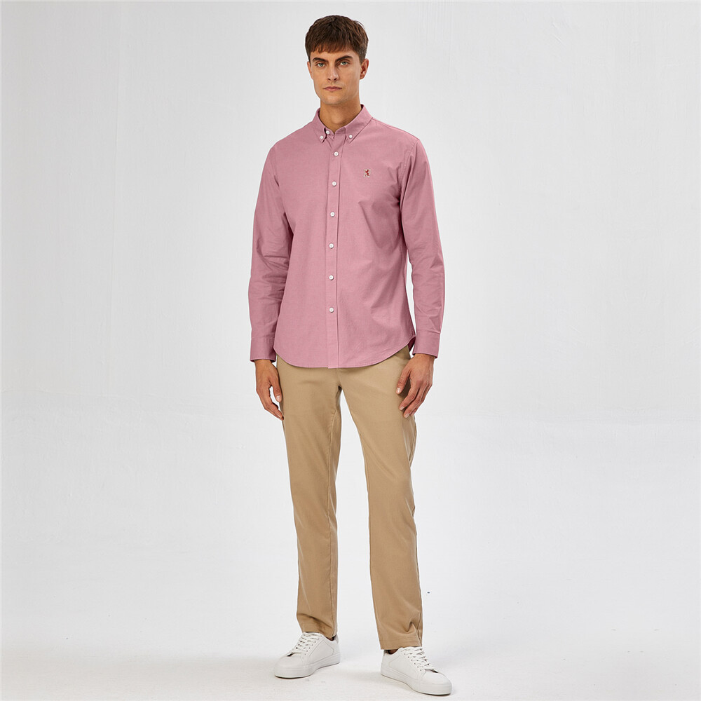 Men"s Oxford Shirt-Red