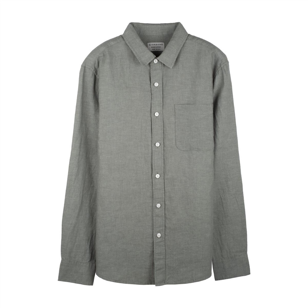 Men"s Poplin Shirt-Green