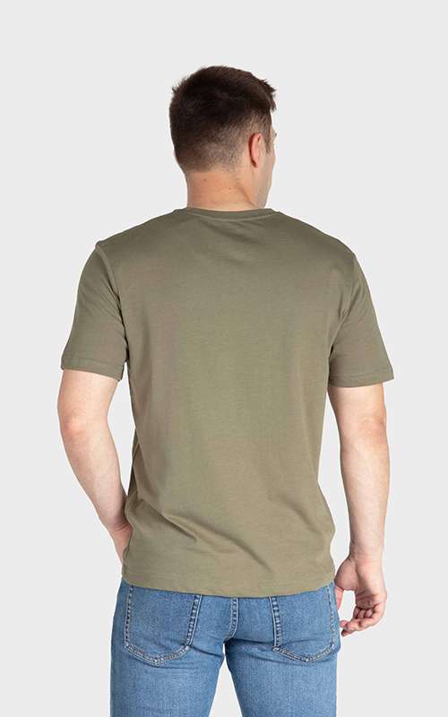 Men"s Print Tee Cotton Knitted T-Shirt - Green