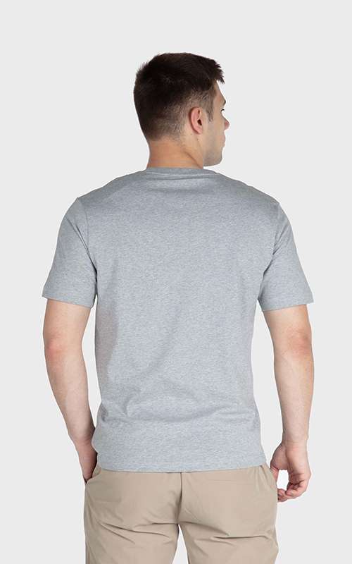 Men"s Print Tee Cotton Knitted T-Shirt - Heather Grey