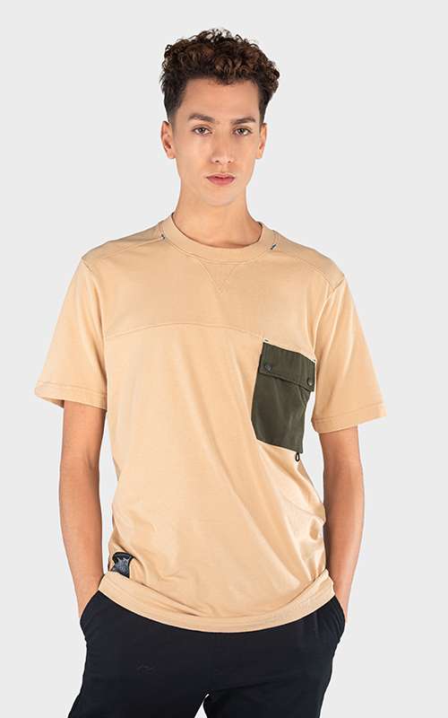 Men"s Street Contemporary Short Sleeve T-Shirt - Khaki