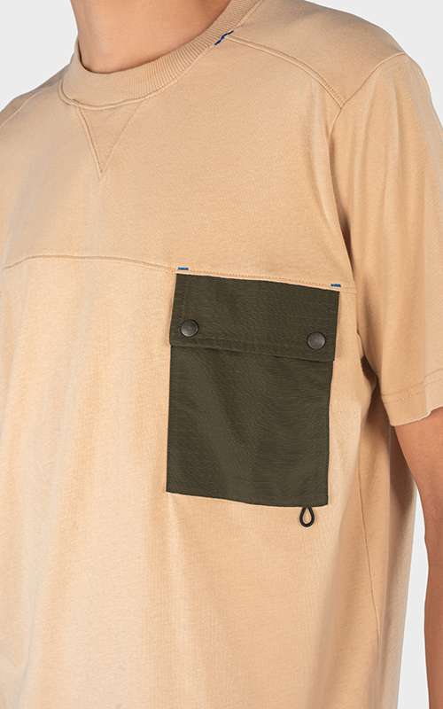Men"s Street Contemporary Short Sleeve T-Shirt - Khaki