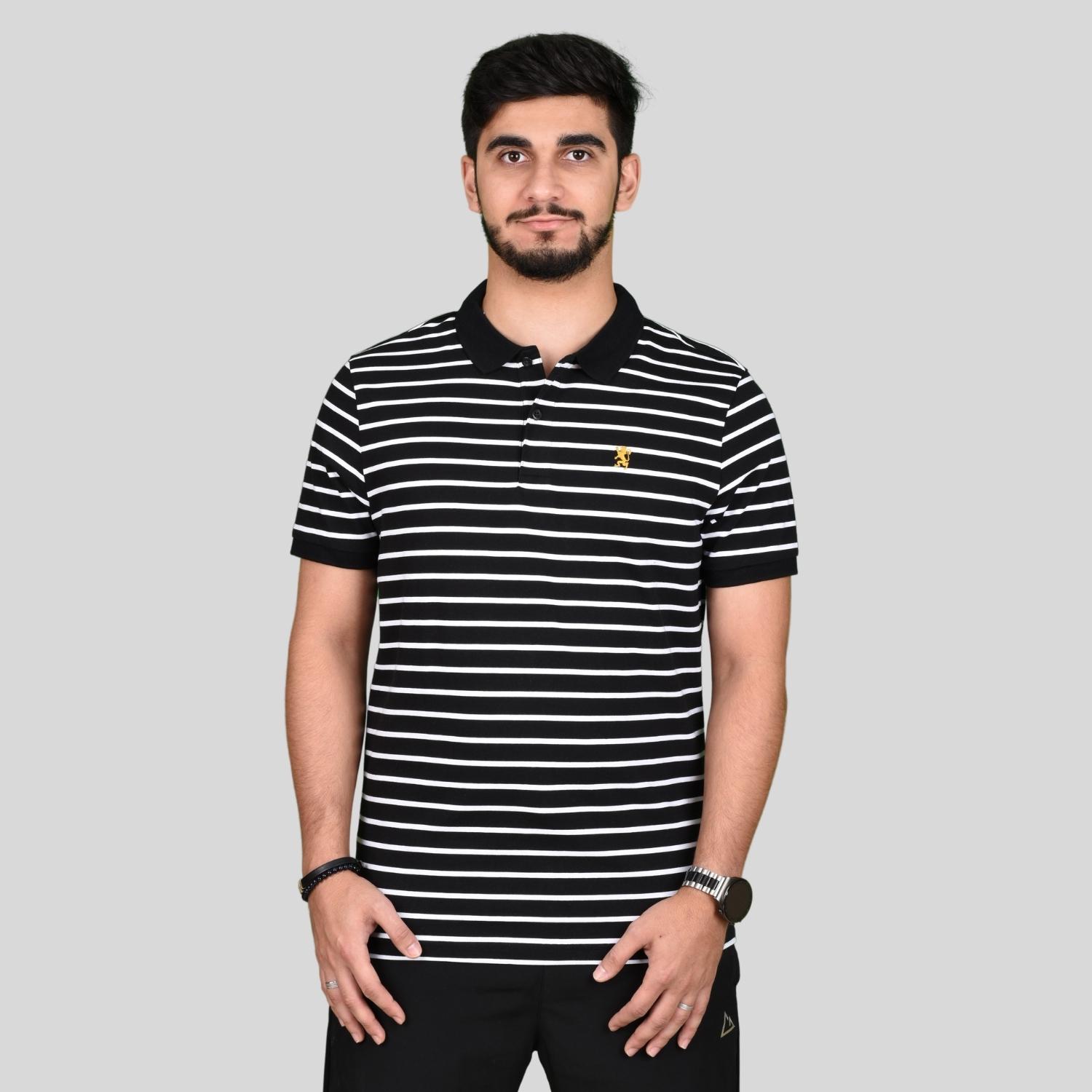 Men"s Stripe Polo