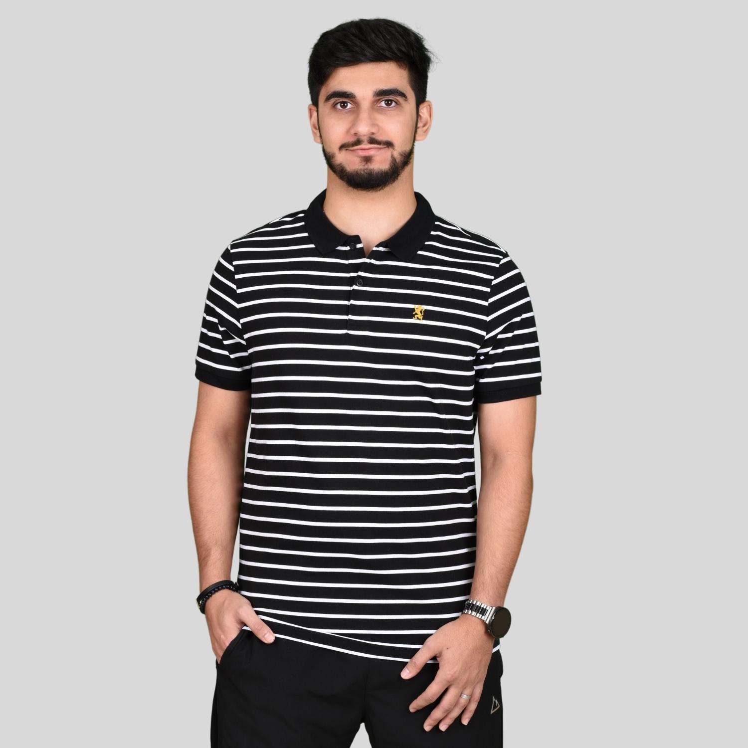 Men"s Stripe Polo